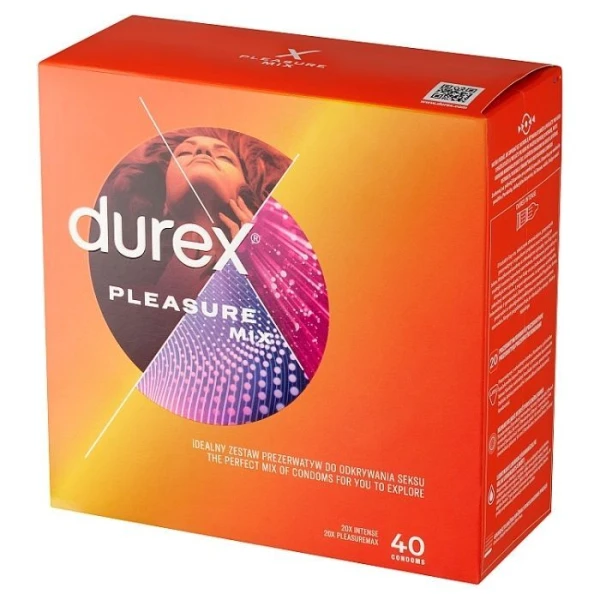 Durex, zestaw prezerwatyw Pleasure Mix, 40 sztuk
