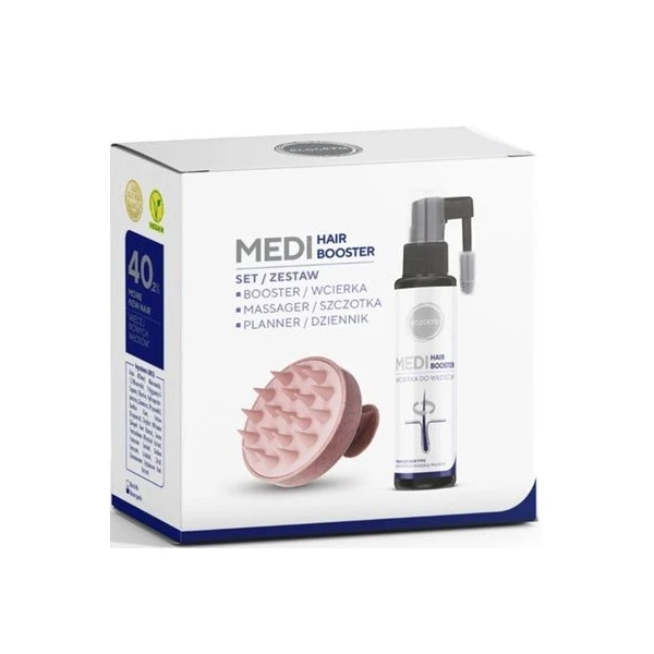 EcoCera Medi Hair, wcierka do włosów, 75ml +  szczotka masująca do skóry głowy, różowa, 1 sztuka