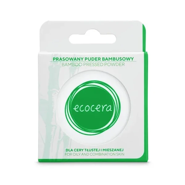 EcoCera, puder prasowany bambusowy, cera tłusta i mieszana, 10g
