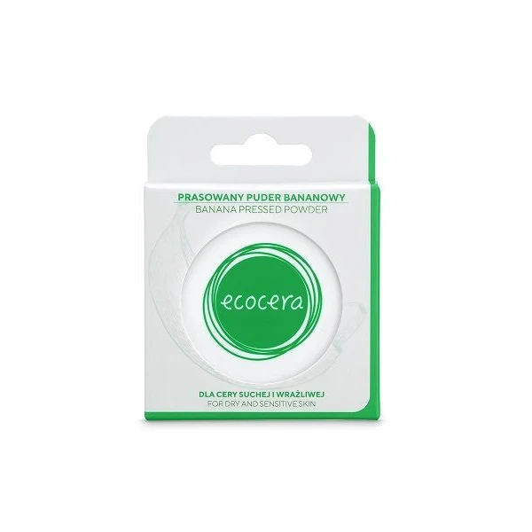 EcoCera, puder prasowany, bananowy, cera sucha i wrażliwa, 10g