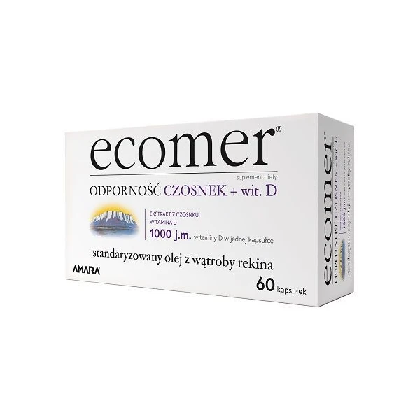 Ecomer Odporność, czosnek + witamina D, 60 kapsułek