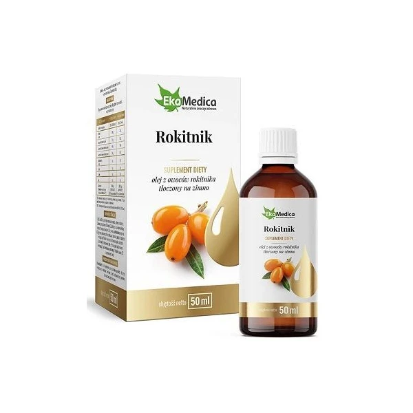 EkaMedica, rokitnik, olej z owoców rokitnika tłoczony na zimno, 50ml
