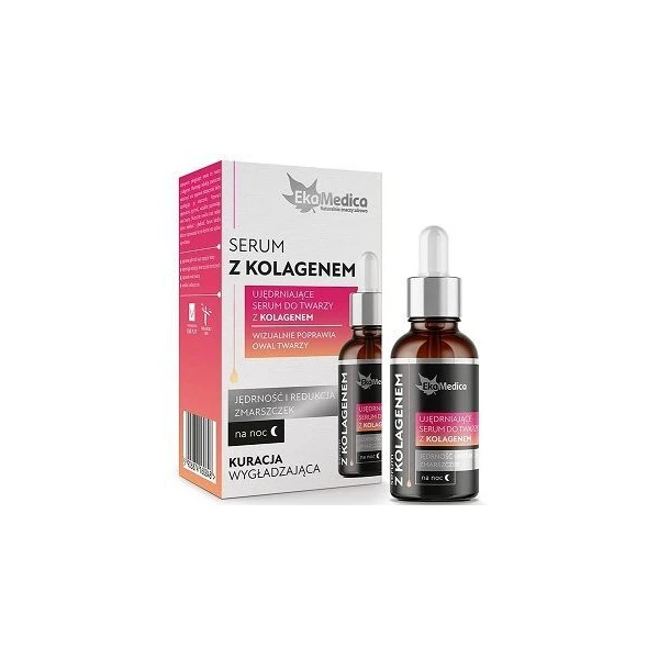 EkaMedica, serum do twarzy z kolagenem, na noc, 20ml