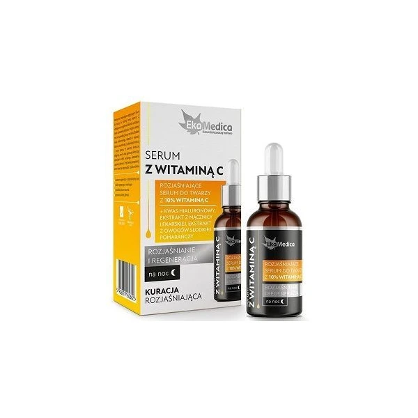 EkaMedica, serum do twarzy z witaminą C, na noc, 20ml
