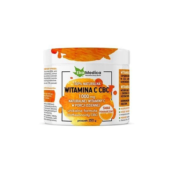 EkaMedica, Witamina C CBC, proszek, smak pomarańczowy, 250g