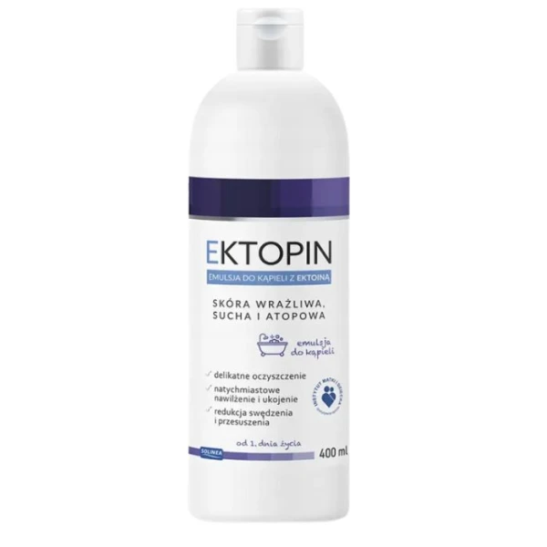 Ektopin, emulsja do kąpieli z ektoiną do skóry wrażliwej, suchej i atopowej, od 1 dnia życia, 400ml