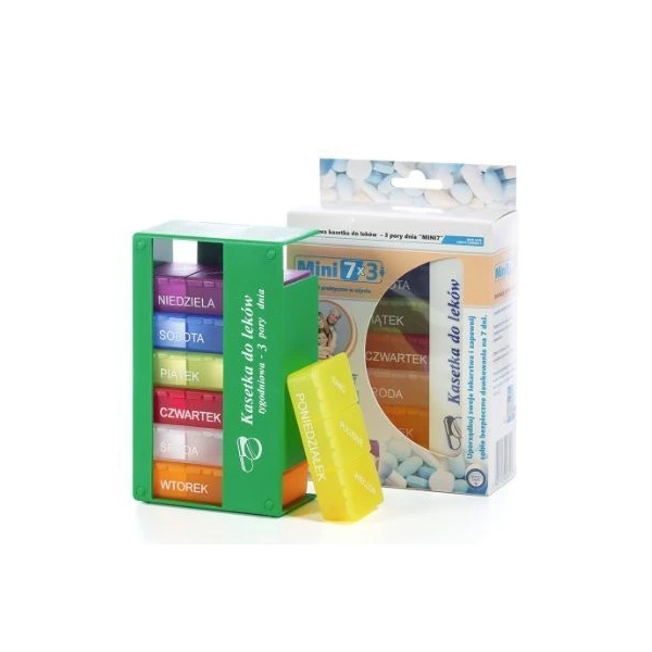 El-Comp, kasetka tygodniowa do dawkowania leków doustnych, mini 7x3, 3 pory doby, 1 sztuka