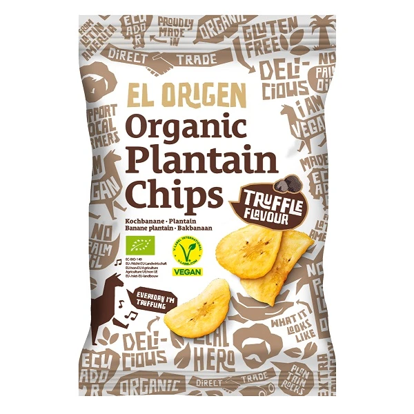 El Origen, chipsy z plantana o smaku trufli, bezglutenowe, 80g