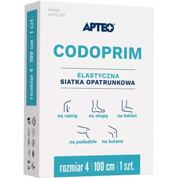 Elastyczna siatka opatrunkowa, Apteo Codoprim, niejałowa, rozmiar 4, 100cm, 1 sztuka