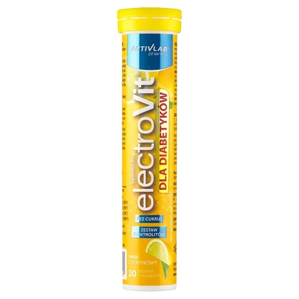 ElectroVit dla diabetyków, smak cytrynowy, 20 tabletek musujących