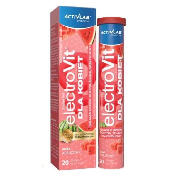 ElectroVit, smak arbuzowy, dla kobiet, 20 tabletek musujących