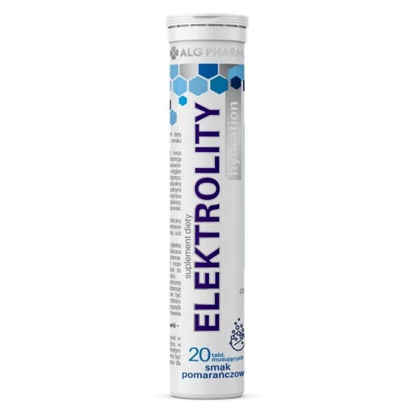 Elektrolity Hydration, smak pomarańczowy, 20 tabletek musujących