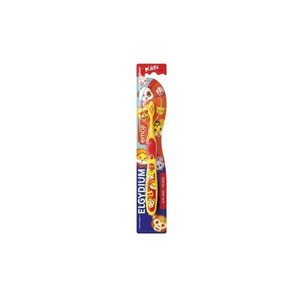 Elgydium Emoji Kids, szczoteczka do zębów, soft, dla dzieci od 2 do 6 roku życia, 1 sztuka