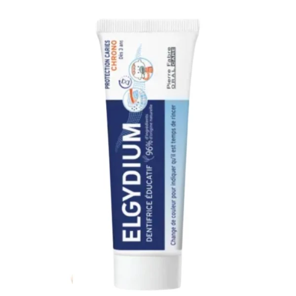 Elgydium Timer, pasta do zębów zmieniająca kolor, dla dzieci po 3 roku życia, smak owoców leśnych, 50ml