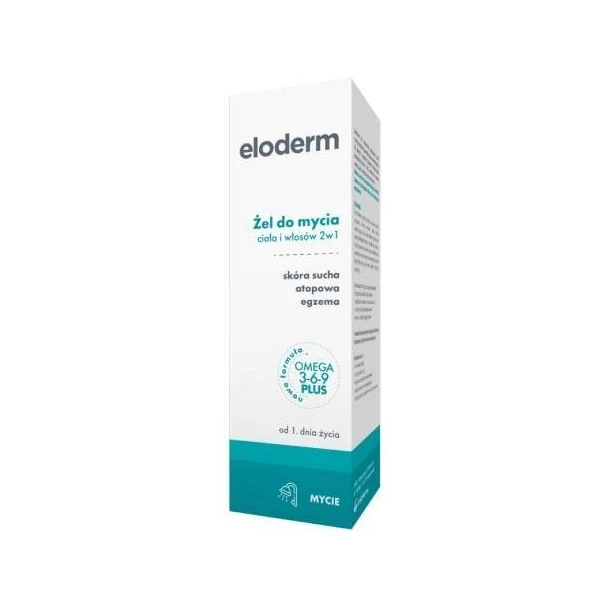 Eloderm, żel do mycia ciała i włosów 2w1 do skóry suchej i atopowej, od urodzenia, 200ml