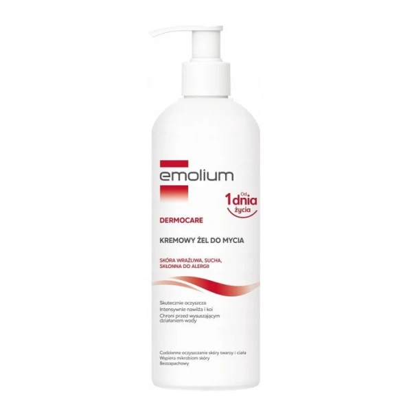 Emolium Dermocare, żel kremowy do mycia, od urodzenia, 400ml