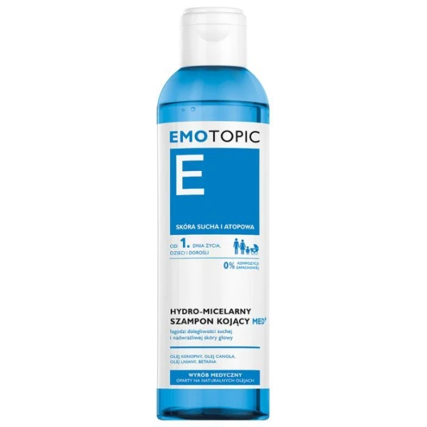 Emotopic, hydro-micelarny szampon kojący med+, od urodzenia, 250ml