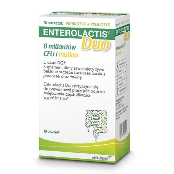 Enterolactis Duo, probiotyk + prebiotyk, proszek, 10 saszetek