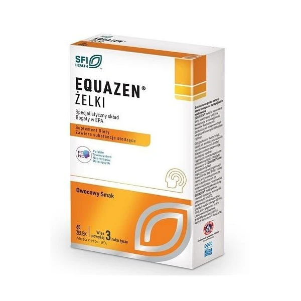 Equazen, smak owocowy, żelki dla dzieci po 3 roku życia, 60 sztuk