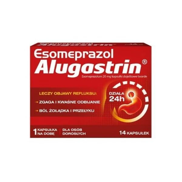 Esomeprazol Alugastrin 20mg, 14 kapsułek