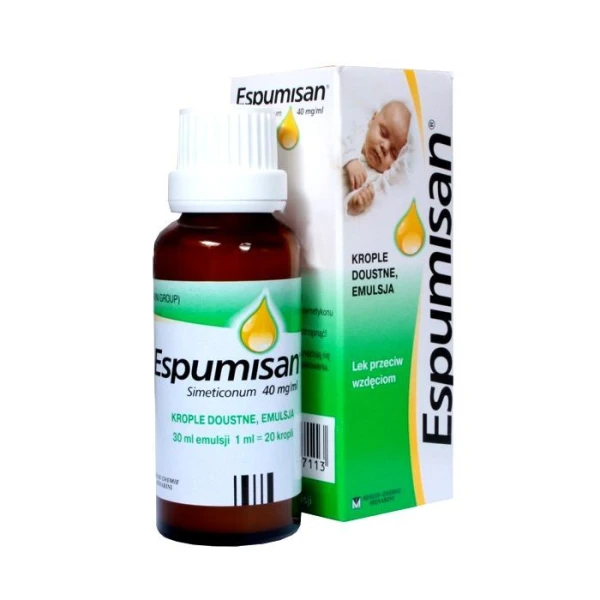 Espumisan 40mg/ml, krople doustne, dla dzieci po 1 miesiącu życia, 30ml
