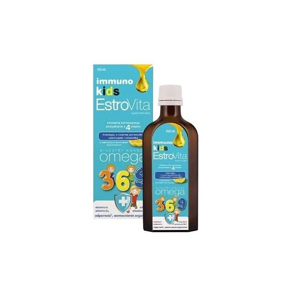 EstroVita Immuno Kids, płyn dla dzieci od 3 roku życia, smak cytrynowy, 150ml