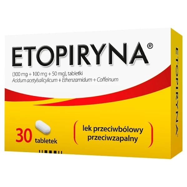 Etopiryna (300mg+100mg+50mg), tabletki od bólu głowy, 30 tabletek