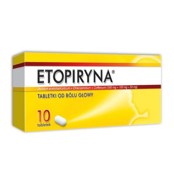 Etopiryna (300mg+100mg+50mg), tabletki od bólu głowy, 10 tabletek