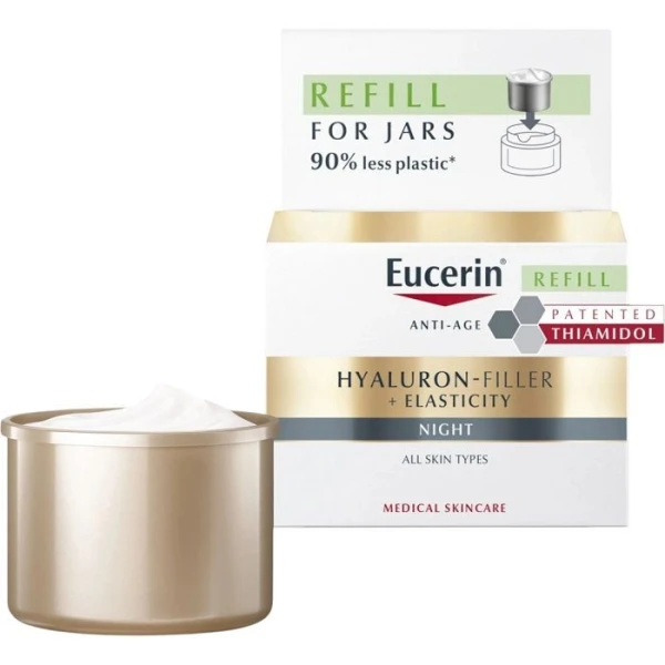 Eucerin Hyaluron-Filler + Elasticity, krem do cery dojrzałej z przebarwieniami, na noc, refill, 50ml