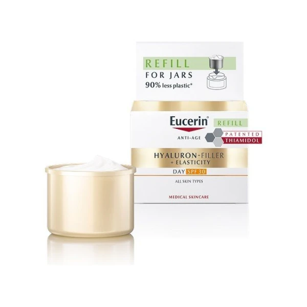 Eucerin Hyaluron-Filler + Elasticity, krem na dzień do cery dojrzałej z przebarwieniami i głębokimi zmarszczkami SPF30, refill, 50ml