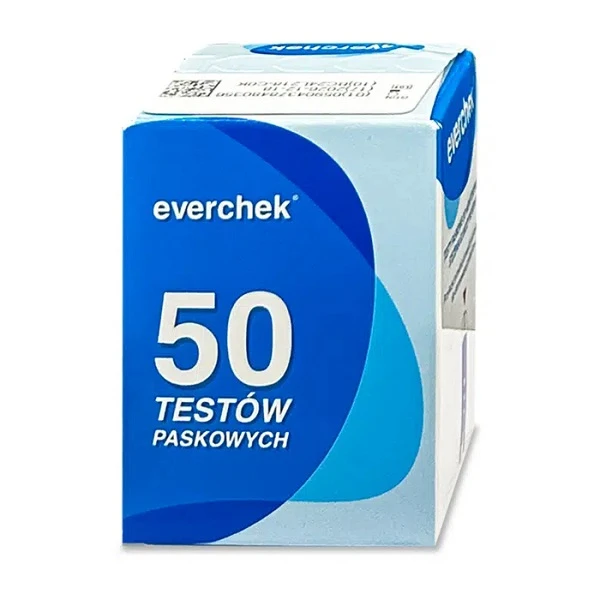Everchek, paski testowe do monitorowania stężenia glukozy we krwi, 50 sztuk