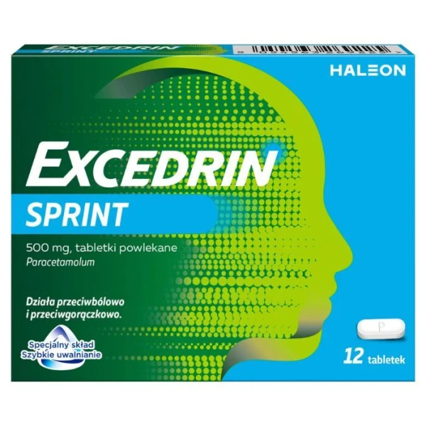 Excedrin Sprint 500mg, 12 tabletek