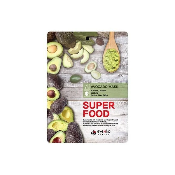 Eyenlip, Super Food, maska w płachcie z ekstraktem z awokado, 23ml