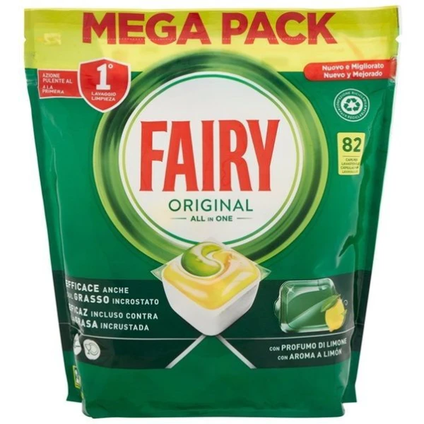 Fairy Original All in 1 Lemon, kapsułki do zmywarki, 82 sztuki