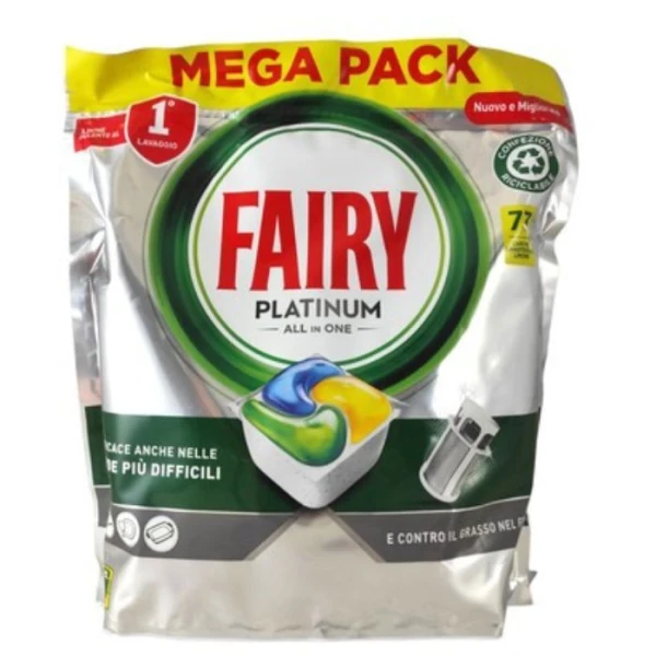 Fairy Platinum Lemon All in 1, kapsułki do zmywarki, 73 sztuki