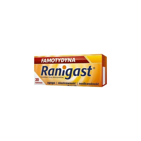 Famotydyna Ranigast 20mg, 20 tabletek
