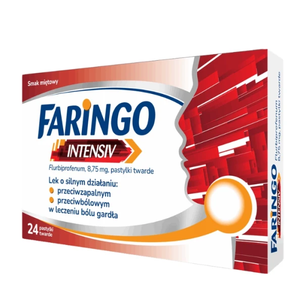 Faringo Intensiv 8,75mg, smak miętowy, 24 pastylki do ssania