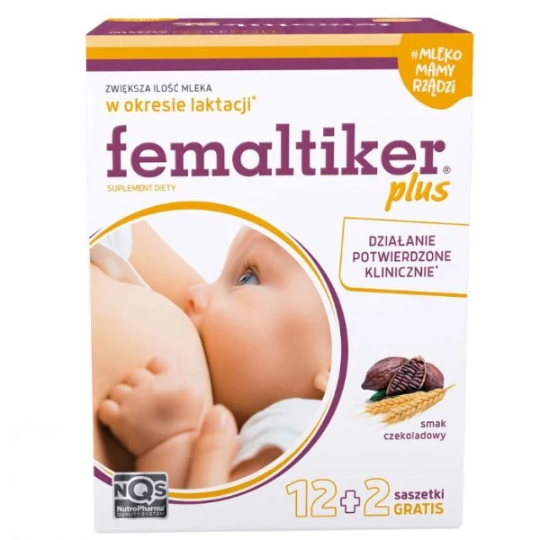 Femaltiker Plus, smak czekoladowy, 14 saszetek