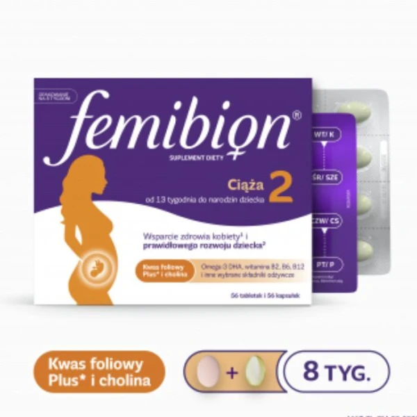 Femibion 2, Ciąża 13-40 tydzień, 56 tabletek i 56 kapsułek