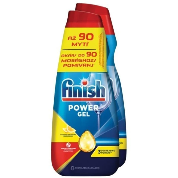 Finish Power Gel Lemon, żel do zmywarki, 2x900ml