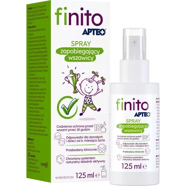 Finito, Apteo, spray zapobiegający wszawicy, dla dorosłych i dzieci od 6 miesiąca życia, 125ml