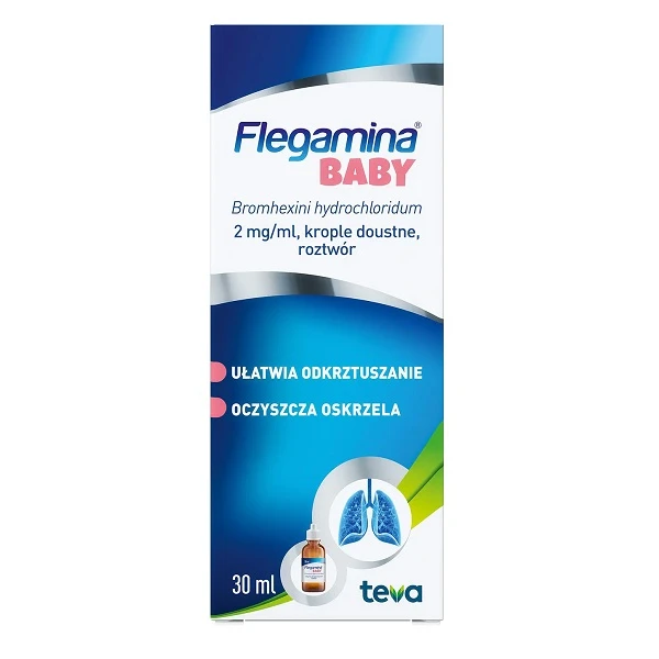 Flegamina Baby 2mg/ml, krople doustne, dla dzieci powyżej 2 roku życia, 30 ml