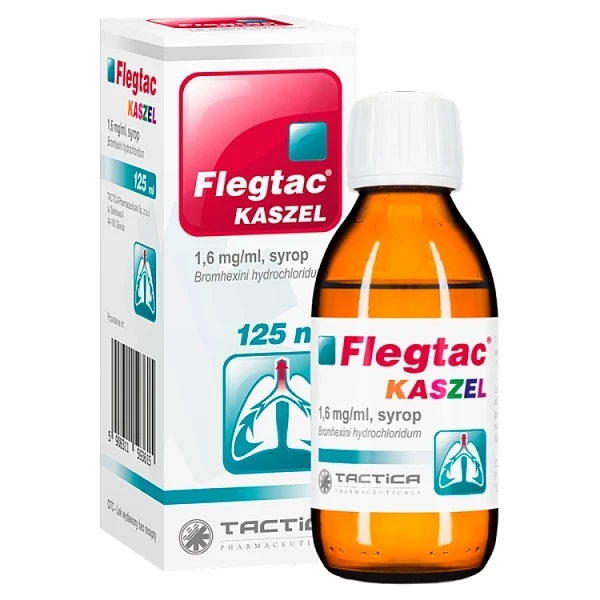 Flegtac Kaszel 1,6mg/ml, syrop, dla dorosłych i dzieci po 2 roku życia, 125ml