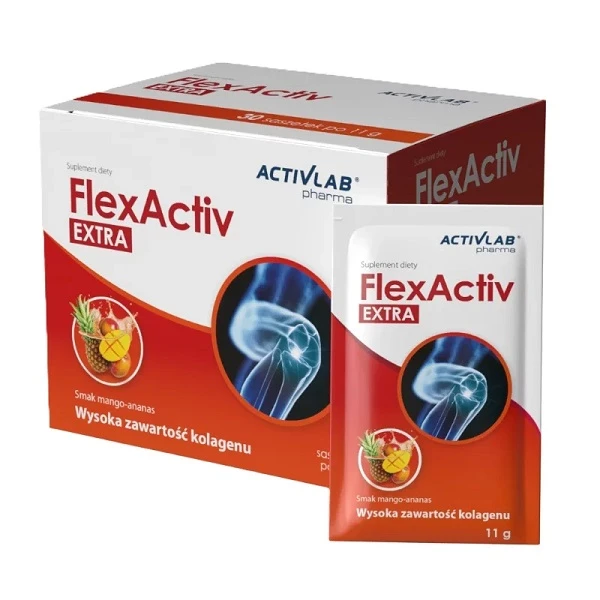 Activlab Pharma, FlexActiv Extra, proszek, smak mango-ananas, 30 saszetek
