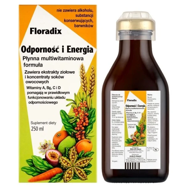 Floradix, Odporność i Energia, płyn doustny, 250ml
