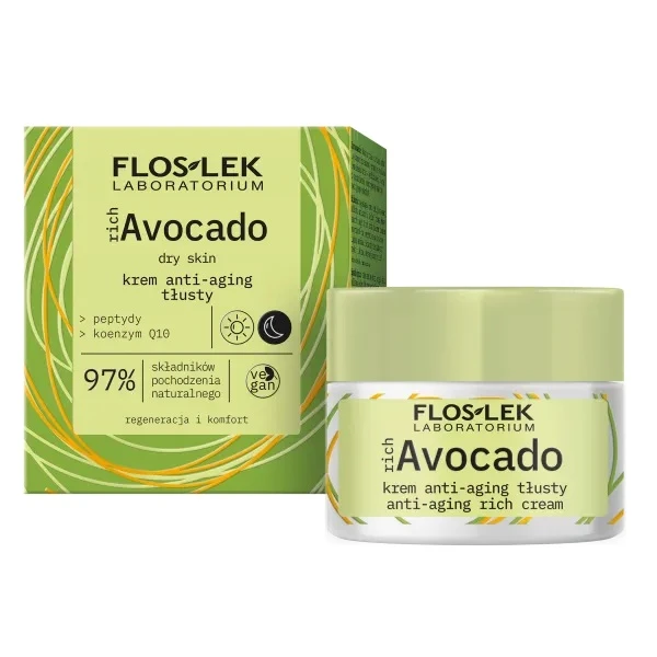 Flos-Lek Laboratorium, Rich Avocado, krem anti-aging, tłusty, 50ml