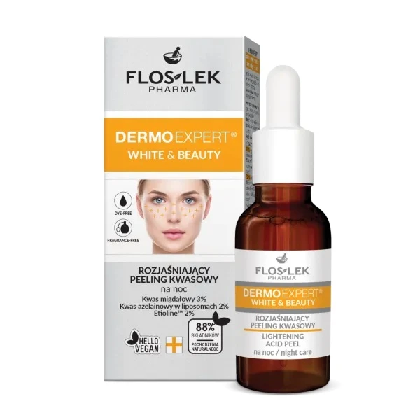 [DATA - 2027-01-31] Flos-Lek Pharma, Dermoexpert, White & Beauty, rozjaśniający peeling kwasowy na noc, 30ml