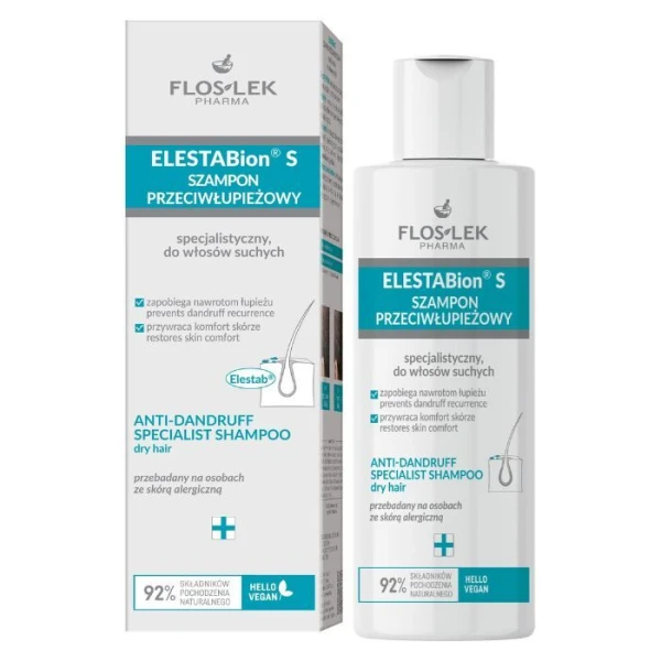 Flos-lek Elestabion S, szampon przeciwłupieżowy specjalistyczny, do włosów suchych, 150ml