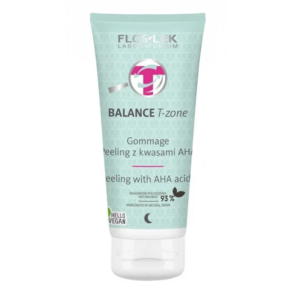 Flos-Lek Laboratorium, Balance T-Zone Gommage, peeling z kwasami AHA, cera mieszana i tłusta, 125g