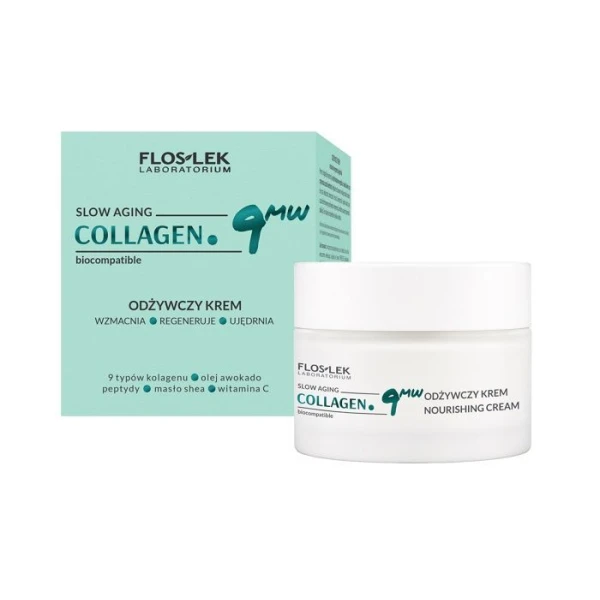 Flos-Lek Laboratorium, Collagen 9MW, odżywczy krem z kolagenem, 50ml